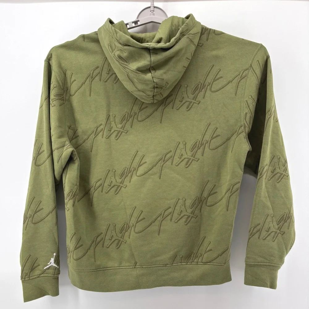 Air Jordan Flight Jumpman Hoodie Mens M Olive Green AOP Nike Street Basketball